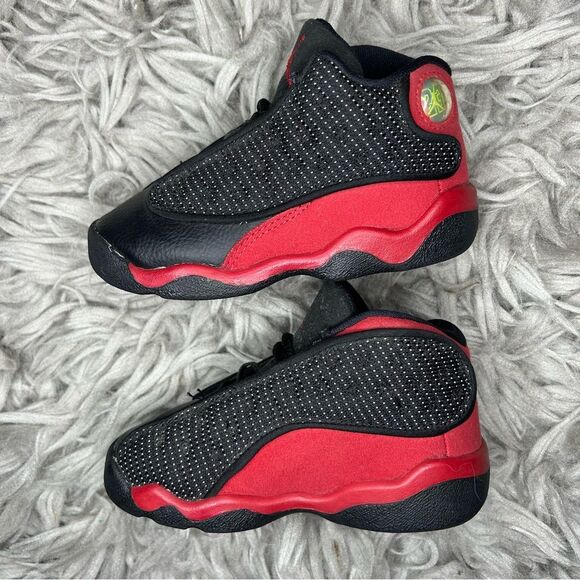 Nike Air Jordan 13 Retro Bred black & red lace up sneakers toddler shoe size 7 - Picture 5 of 10